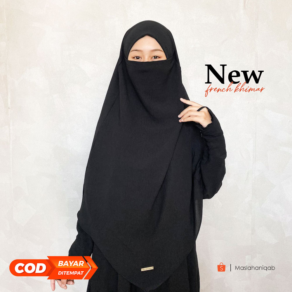 Jual Maslaha Niqab L New French Khimar L Daily French Khimar Crinkle Free Cadarniqab Shopee