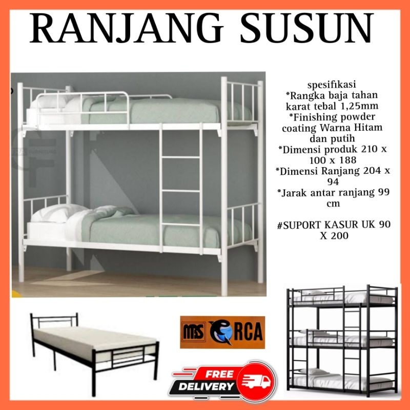 Jual Ranjang Susun Ranjang Besi Susun Tempat Tidur Susun Bunk Bed Kuat ...