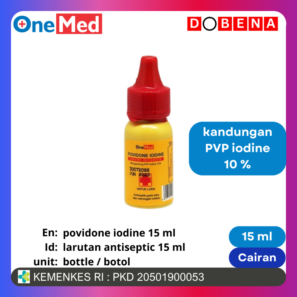 Jual Povidone Iodine 15 Ml Onemed Betadine 15ml Larutan Antiseptic Obat