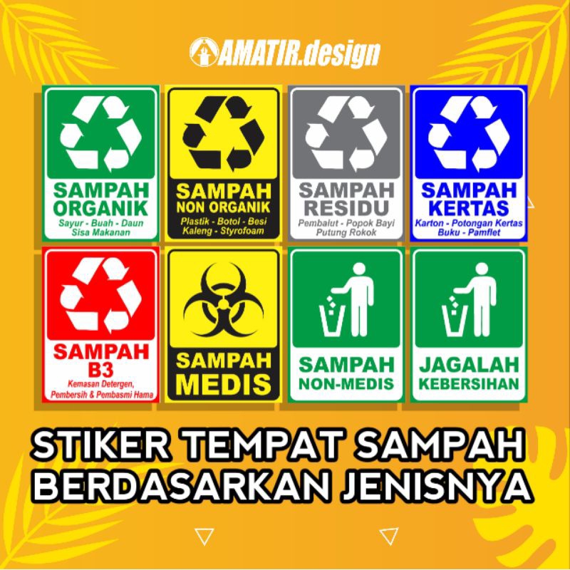 Jual STIKER SAMPAH ORGANIK, NON-ORGANIK DLL (Bahan Vinyl + Laminasi ...