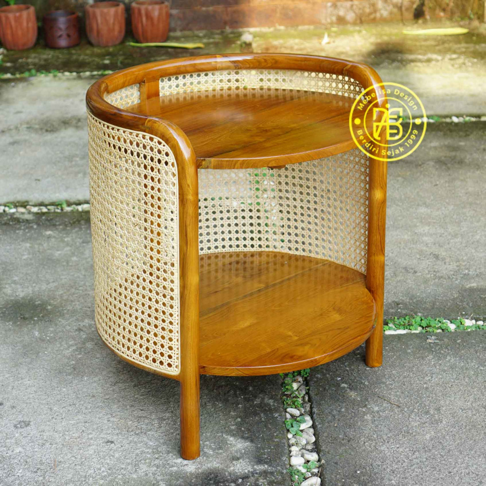 Jual Nakas Side Table Meja Samping Sofa Jati Mix Anyaman Rotan | Shopee ...