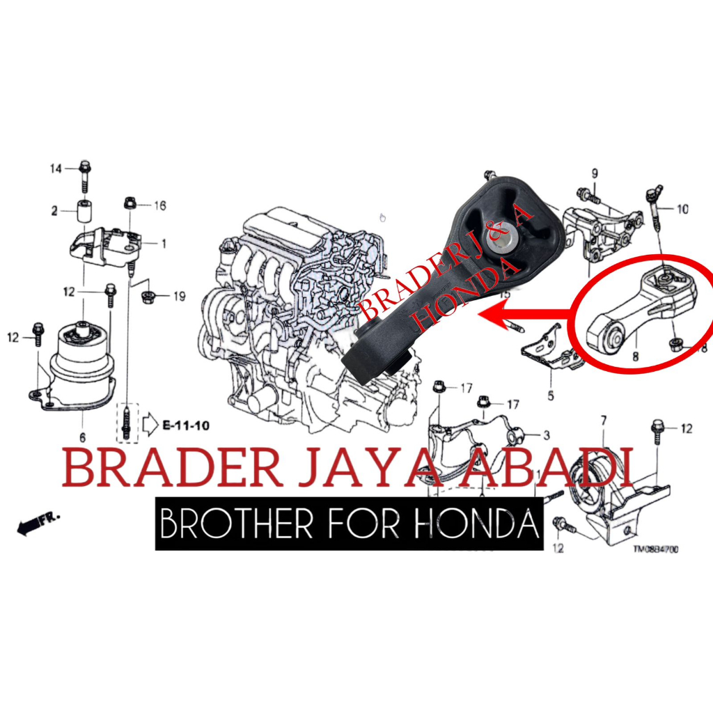 Jual ENGINE MOUNTING BANGKU BELAKANG BAWAH MESIN MANUAL JAZZ GE8 CITY