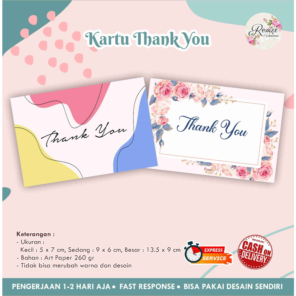 Jual Kartu Ucapan Terima Kasih Thank You Card Shopee Indonesia