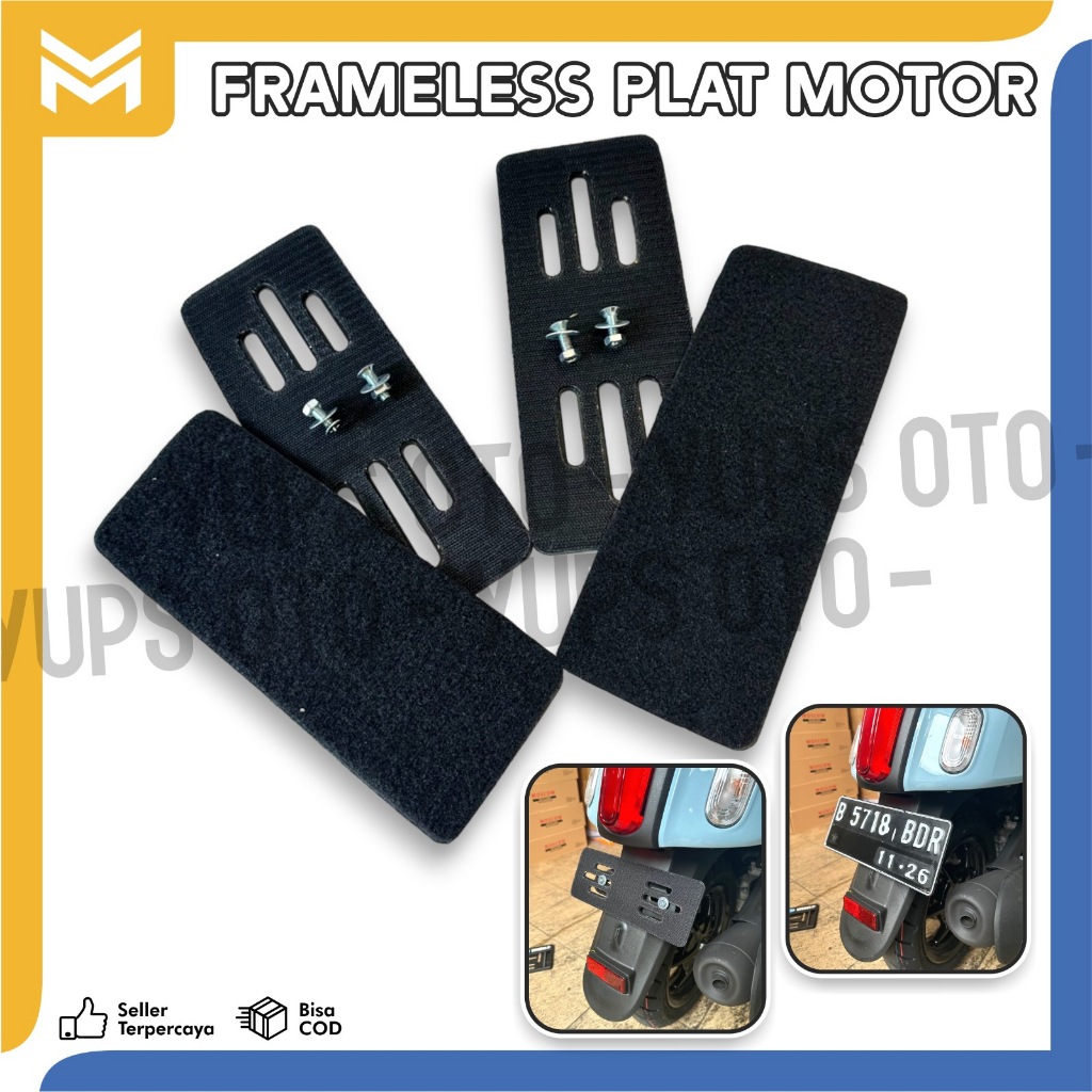 Jual FRAMELESS NOMOR SNI CLEAN LOOK SET 2 DEPAN + BELAKANG FREE BAUT ...