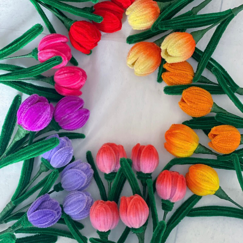 Jual TULIP PIPE CLEANER FLOWER BUNGA KAWAT BULU Shopee Indonesia