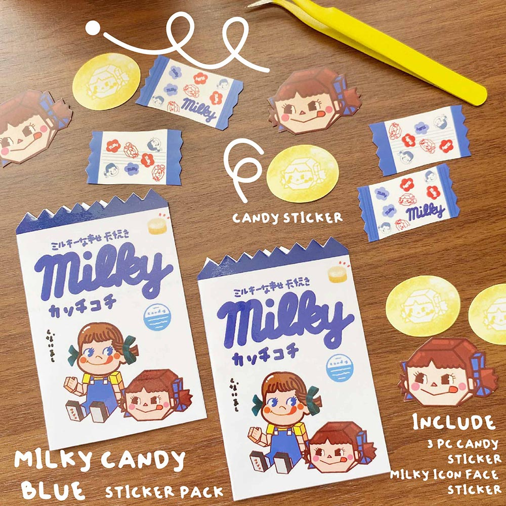 Jual MILKY Candy blue sticker pack - stiker lucu | Shopee Indonesia