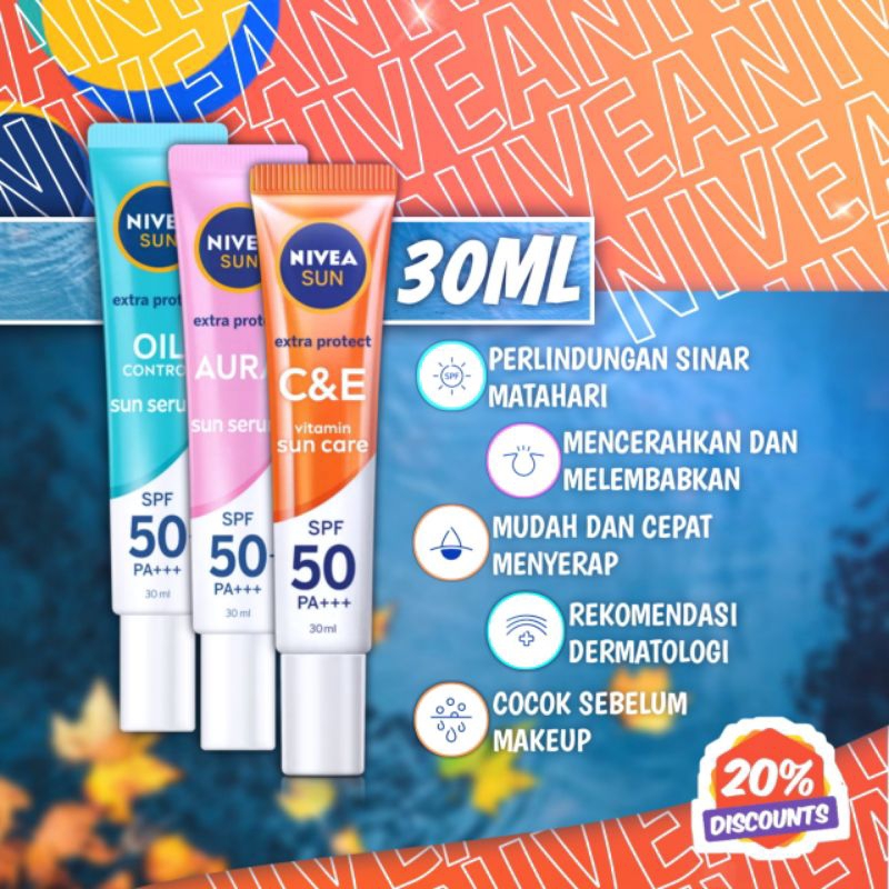 Jual Nivea Sun Face Protection Serum Spf 50 Pa Instant Aura Oil Control Sun Extra 6417