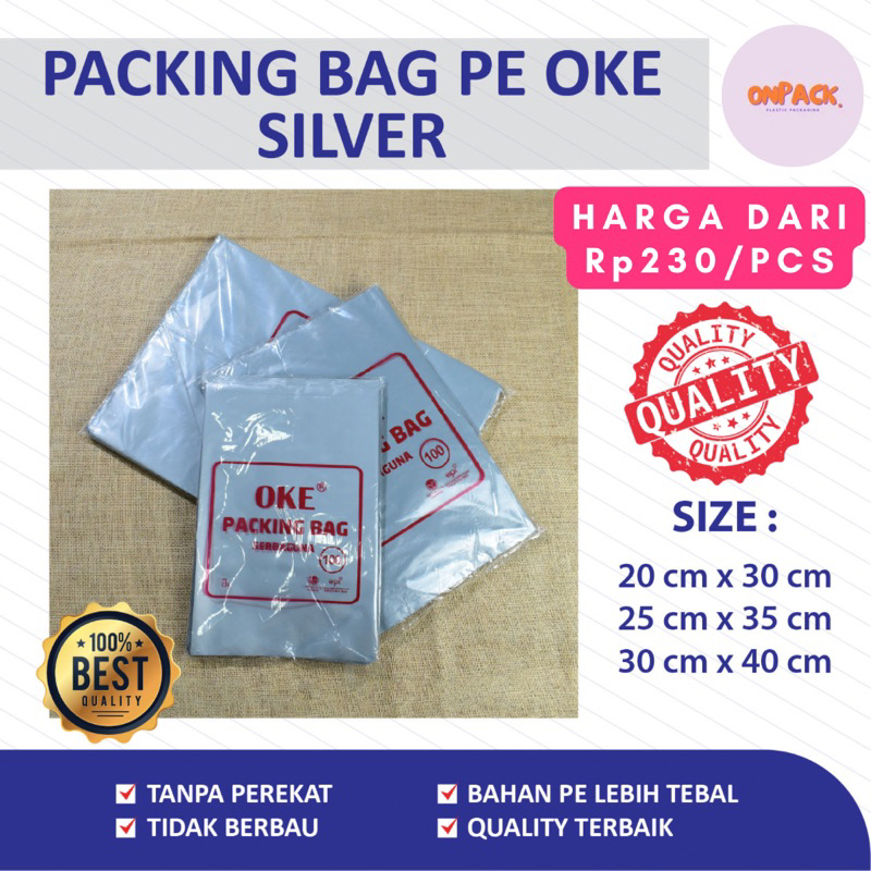 Jual Packing Bag PE & HD OKE Hitam dan Silver (Polymailer Tanpa Sealer ...