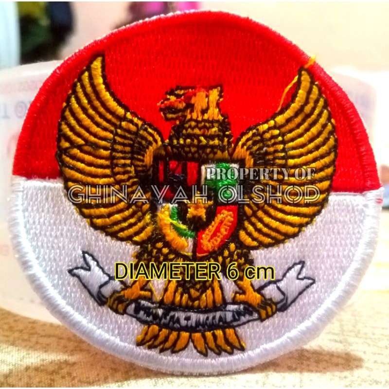 Jual Bordir Bet Logo Bendera Merah Putih Garuda Diameter 6 Cm - Bordir ...