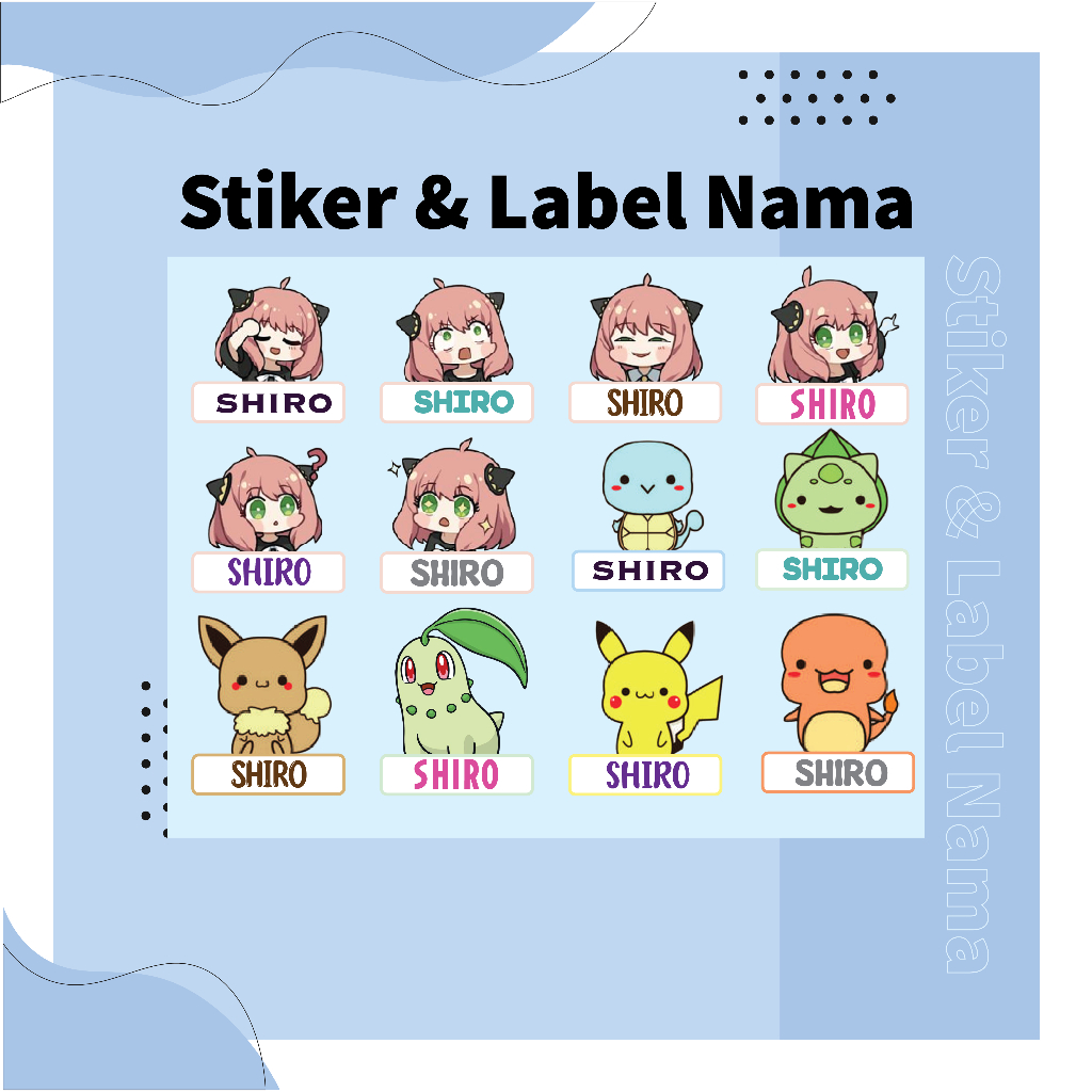 Jual Stiker Anak Custom/Label Nama Karakter | Shopee Indonesia