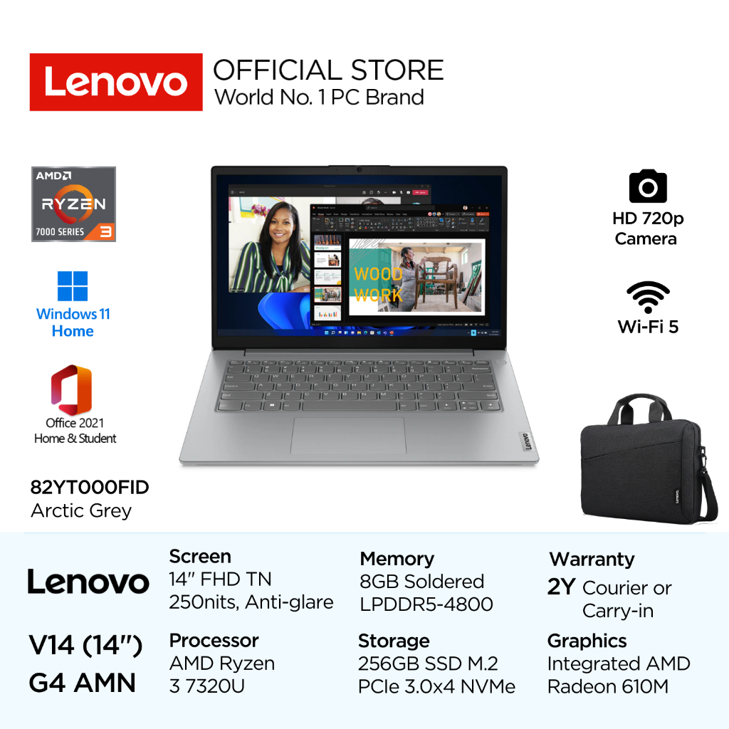 Lenovo V14 G4 AMN 0FID AMD Ryzen 3 7320U Win11 Home 8GB 256GB SSD 14