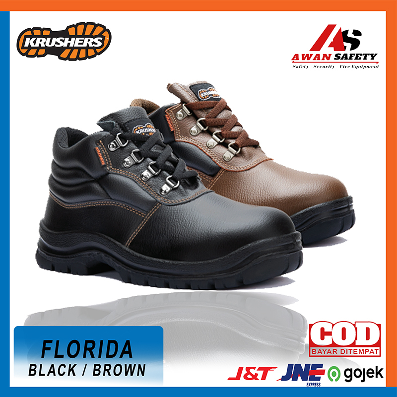 Jual Sepatu Safety Krushers Florida Brown Original Sepatu Kerja Pria Krusher Florida Blackbrown