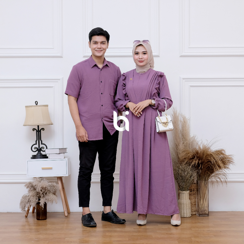 Jual Couple gamis pasangan muslim renada cringkel airflow kekinian up ...