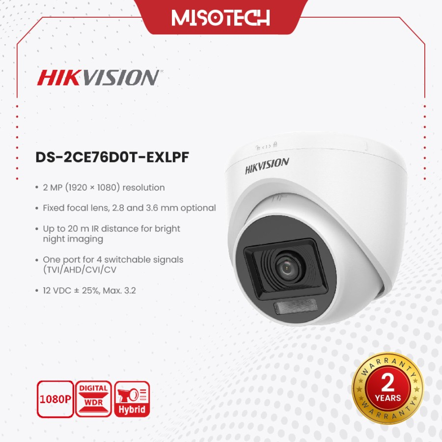 Jual Kamera Cctv Hikvision Ds 2ce76d0t Exlpf 2mp Analog Indoor Smart