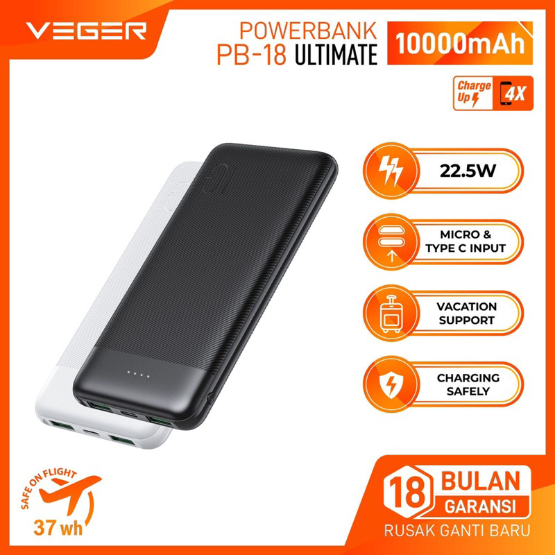 Jual New Powerbank Veger Ultimate Pb W Fast Charging Out Put Pd