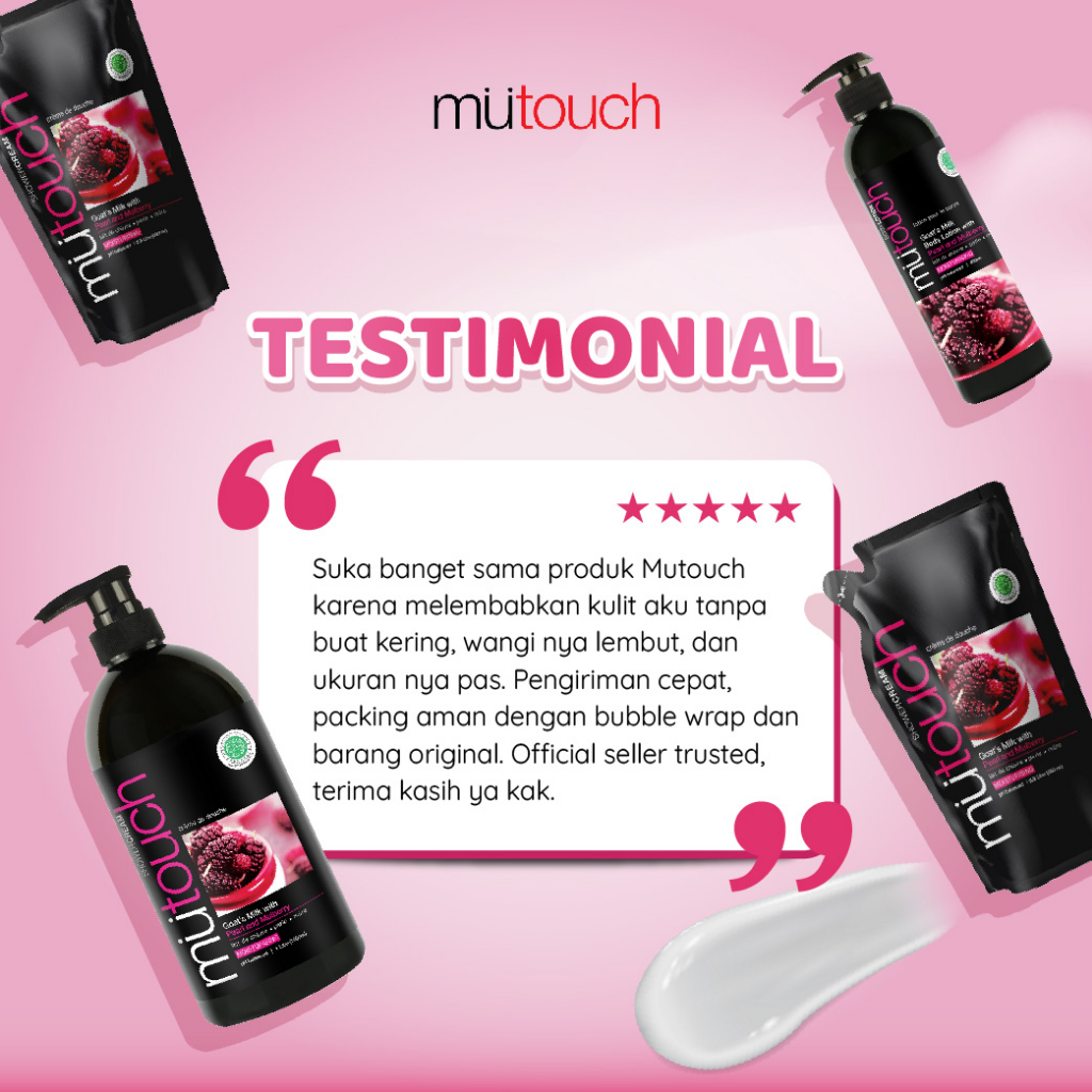 Jual MuTouch Goat's Milk Shower Cream Pearl and Mulberry 1000ml (Sabun ...
