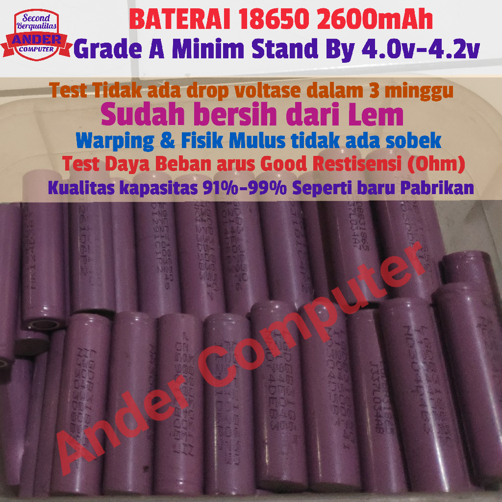 Jual Baterai 18650 LG 2600 mAh Type LGDBB31865 lithium ORI original ...