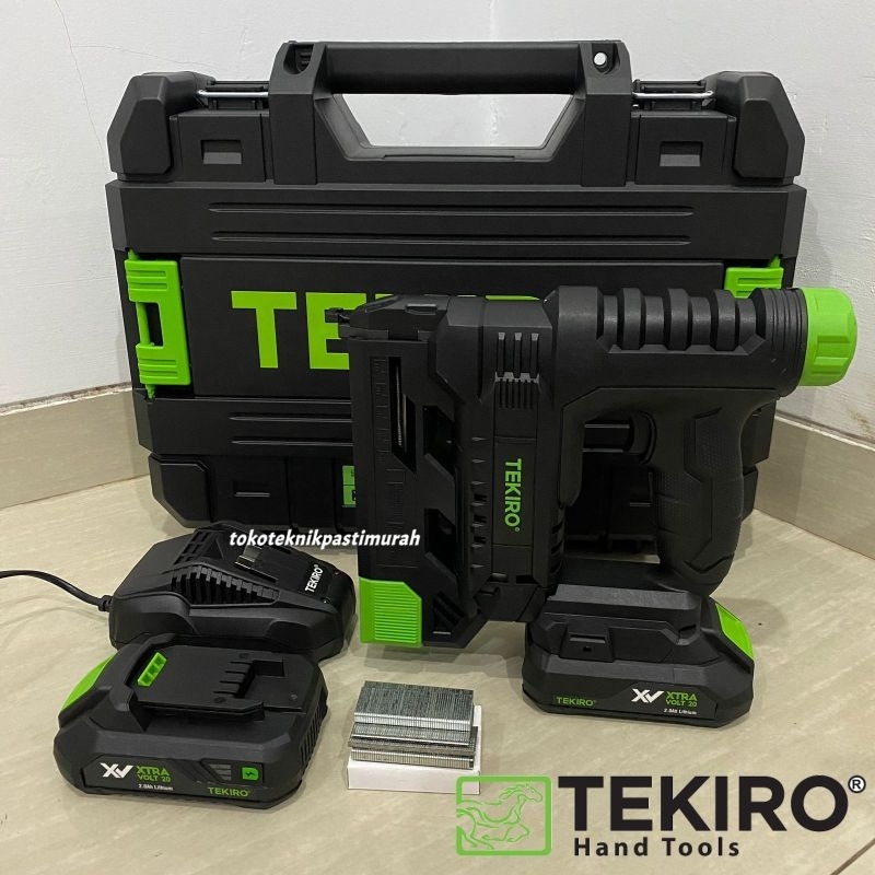 Jual Cordless Stapler Staples Cas Baterai Tekiro Nailer Gun Xv V Pemaku Tanpa Kabel Staples