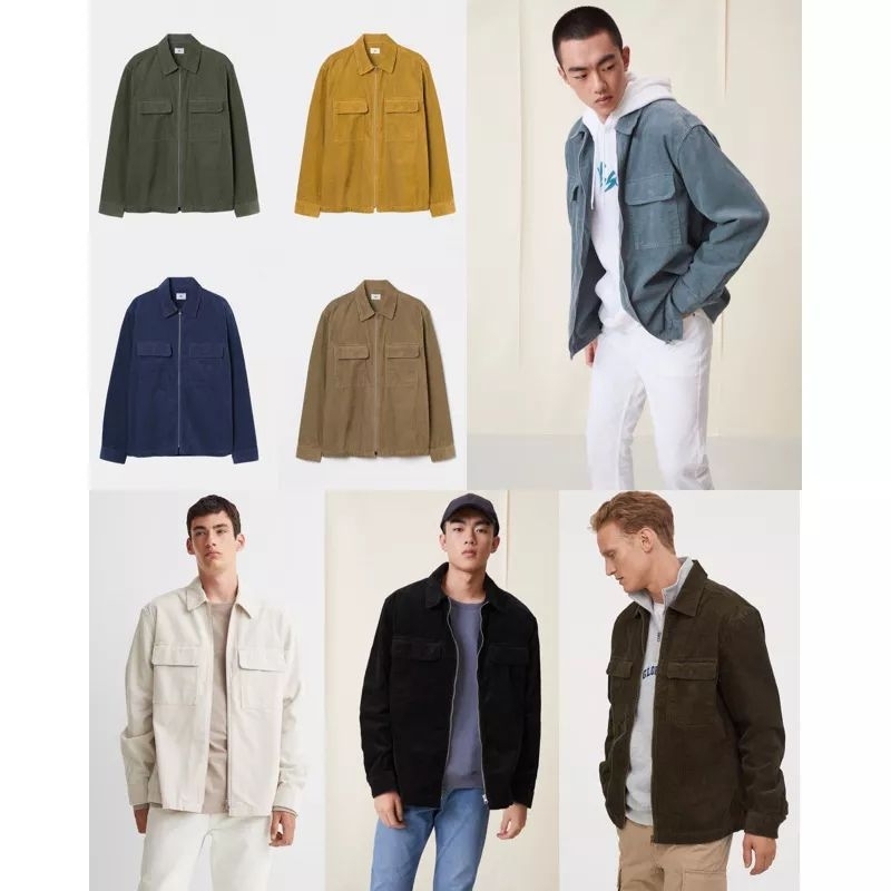Jual H&M Curduroy - jacket cowok bulu - jacket branded pria | Shopee ...