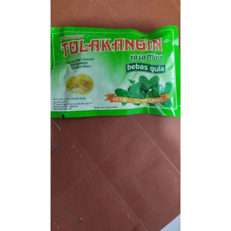Jual Permen Tolak Angin Rasa Mint Bebas Gula Sachet/Pelega tenggorokan ...