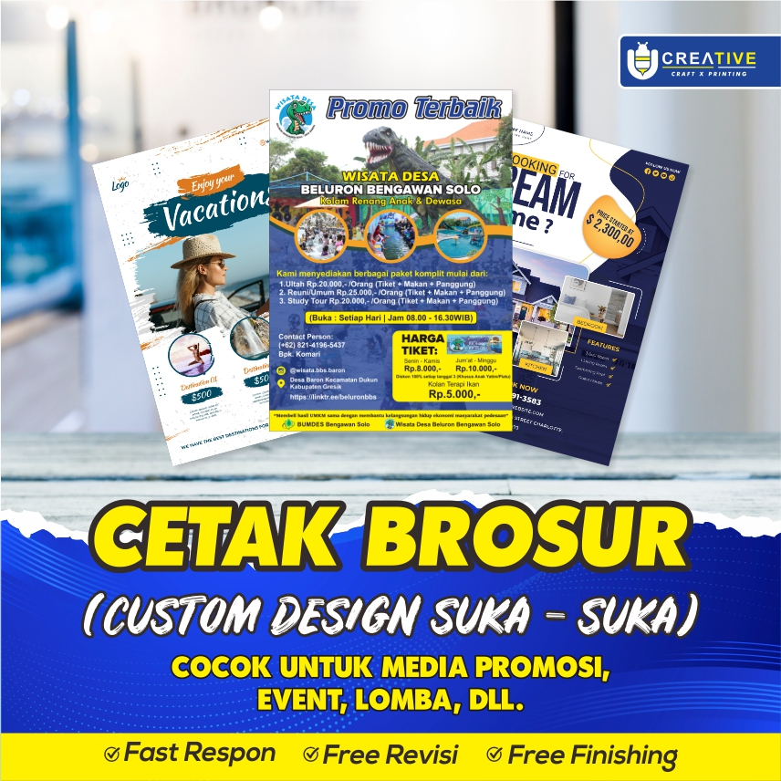 Jual Cetak Brosur Pamflet Custom Design Ukuran A5 And A4 50 Lembar