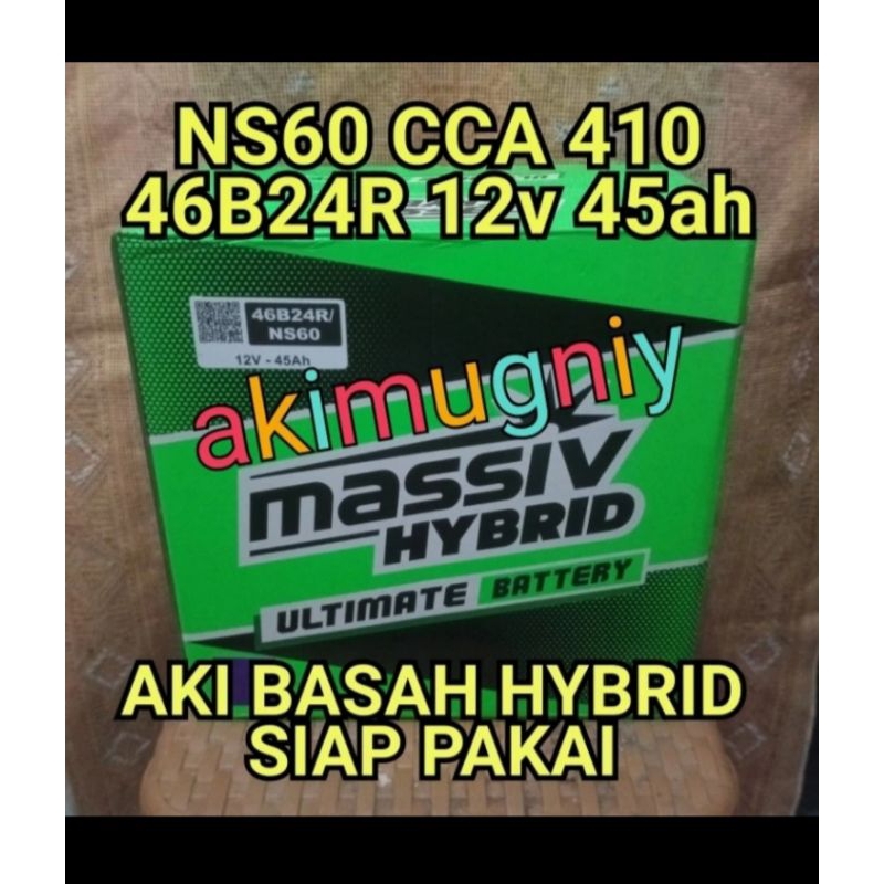 Jual Aki Ns60 Hybrid Basah 12v 45ah 46b24r Avanza Xenia Terios Rush APV ...