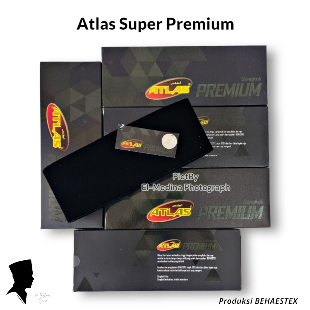 Peci Kopiah Hitam ATLAS PREMIUM AC Tinggi 7 8 9 10 cm Songkok Nasional Atlas Bludru Super Halus