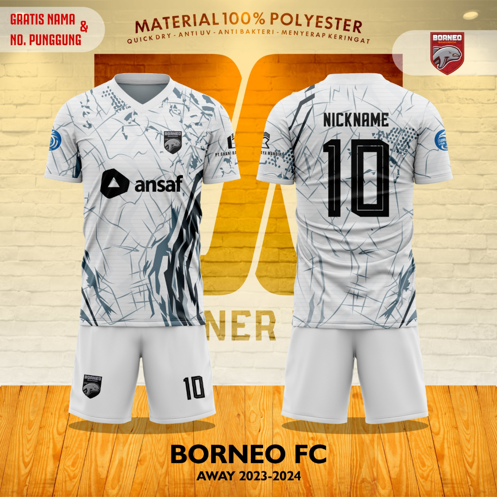 Jual Jersey Kaos Baju Atasan SUPORTER BORNEO FC AWAY 2023/2024 | Shopee ...