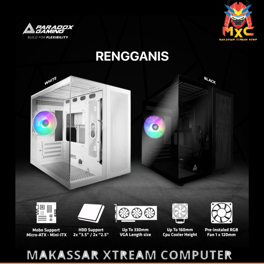 Jual Casing Pc Gaming Paradox Rengganis M Atx Dual Chamber Shopee Indonesia