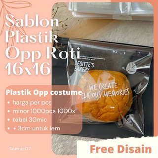 Jual Sablon Plastik Opp Roti 16x16 Sablon Kemasan plastik sablon ...