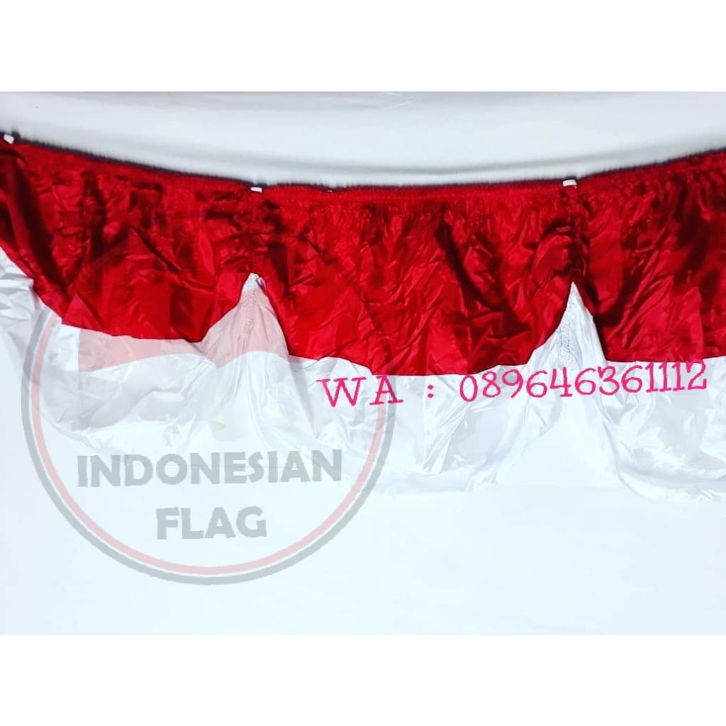 Jual Bendera Merah Putih Backdrop SATIN Karet Rumbai 10 meter 10 ...