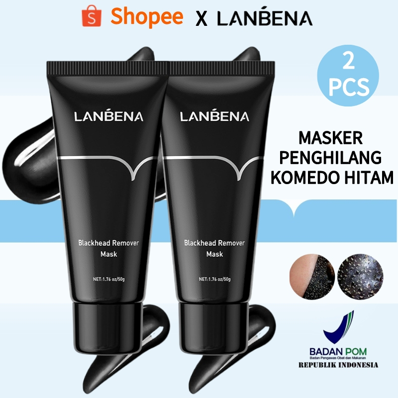 Jual Lanbena Masker Komedo Bamboo Charcoal Blackhead Remover Mask Clay