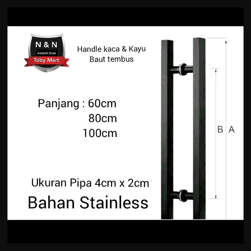 Jual Besar Size Pipa 4cm 100cm Handle Pintu Rumah Baut Tembus Handle