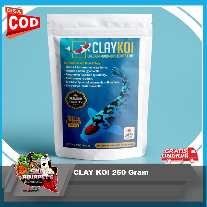 Jual Claykoi Calcium Montmorillonite Clay Penjernih Air Kolam Ikan Koi Aquarium Aquascape