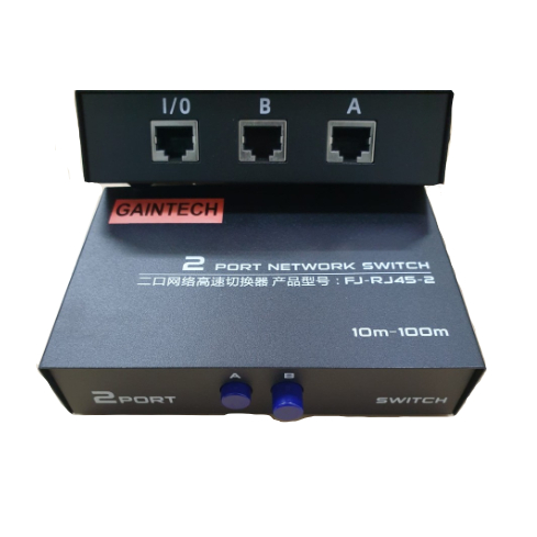 Jual lan switcher fjgear gaintech 2 port network up 100m fj-rj45-2 ...