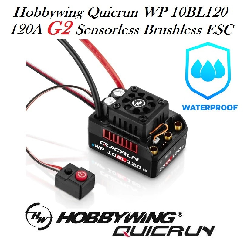 HobbyWing QuicRun 10BL120 G2 – 120A ESC Brushless Pour 1/10, Moteurs 3652/3660