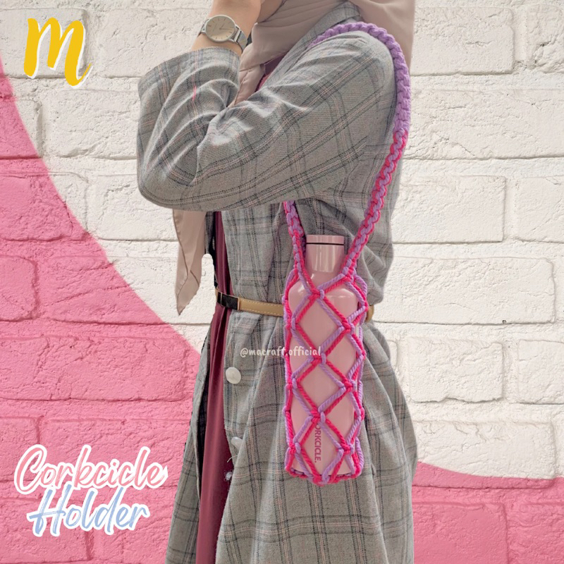 Jual Macrame Corkcicle Holder / Bottle Holder Custom / Tempat Botol