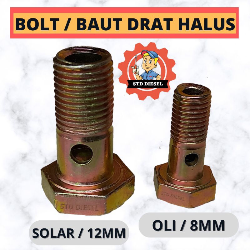 Jual BAUT BOLT DRAT HALUS FINE THREAD SOLAR 12MM OLI 8MM DRAT BAUT BAOT ...