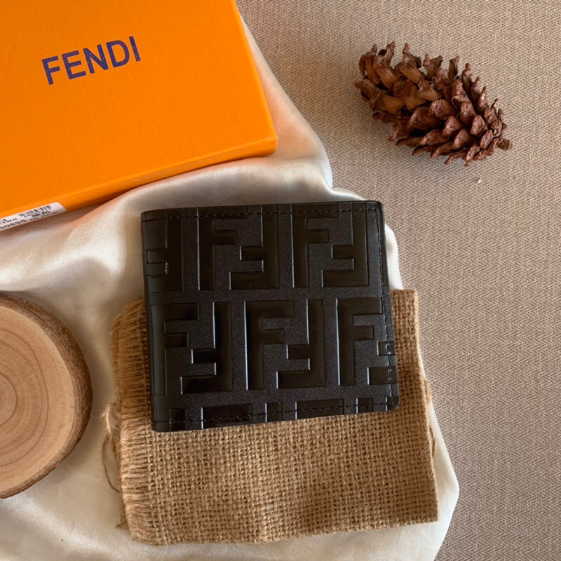 Shop FENDI 2023-24FW Ff squared card holder (7M0164AFF2F1M6E