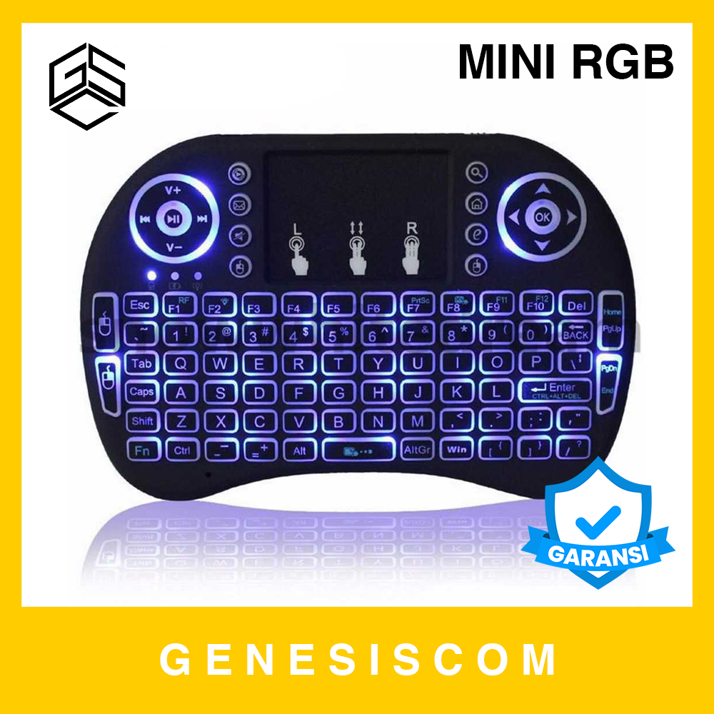 Jual Keyboard Wireless Mini RGB with Trackpad Air Mouse Backlit ...