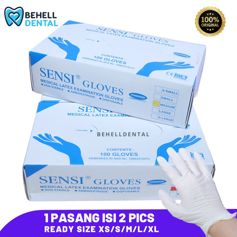 Jual 1PASANG SIZE S/M/L/Xl/XS SENSI GLOVES SARUNG TANGAN MEDIS DENTAL