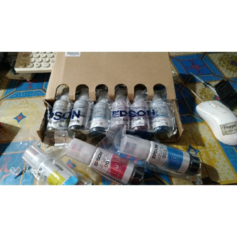Jual Tinta Original Epson L3110 kode 003 3 warna CMY | Shopee Indonesia