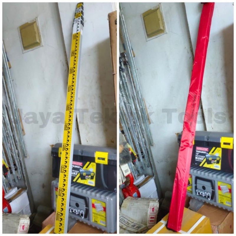 Jual Rambu Bak Ukur 5 meter Aluminium Box Level Staff Mistar Kedalaman ...