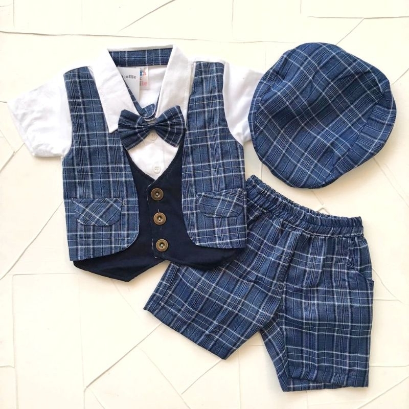 Jual Baju Bayi Laki Laki 3 12 bulan setelan pesta tuxedo rompi set