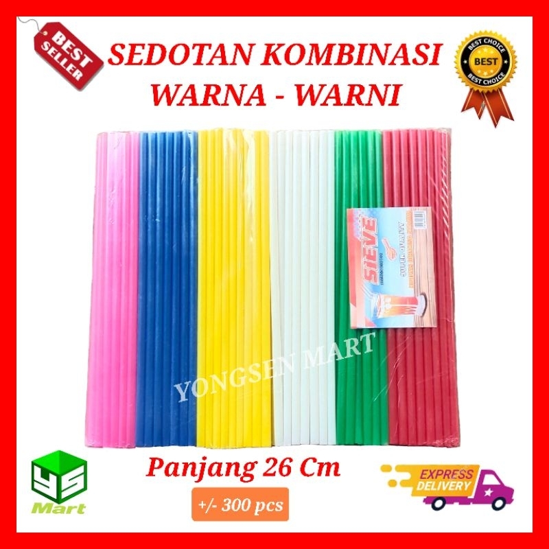 Jual Sedotan Plastik Kombinasi Warna Warni Panjang Cm Kw Super Shopee Indonesia