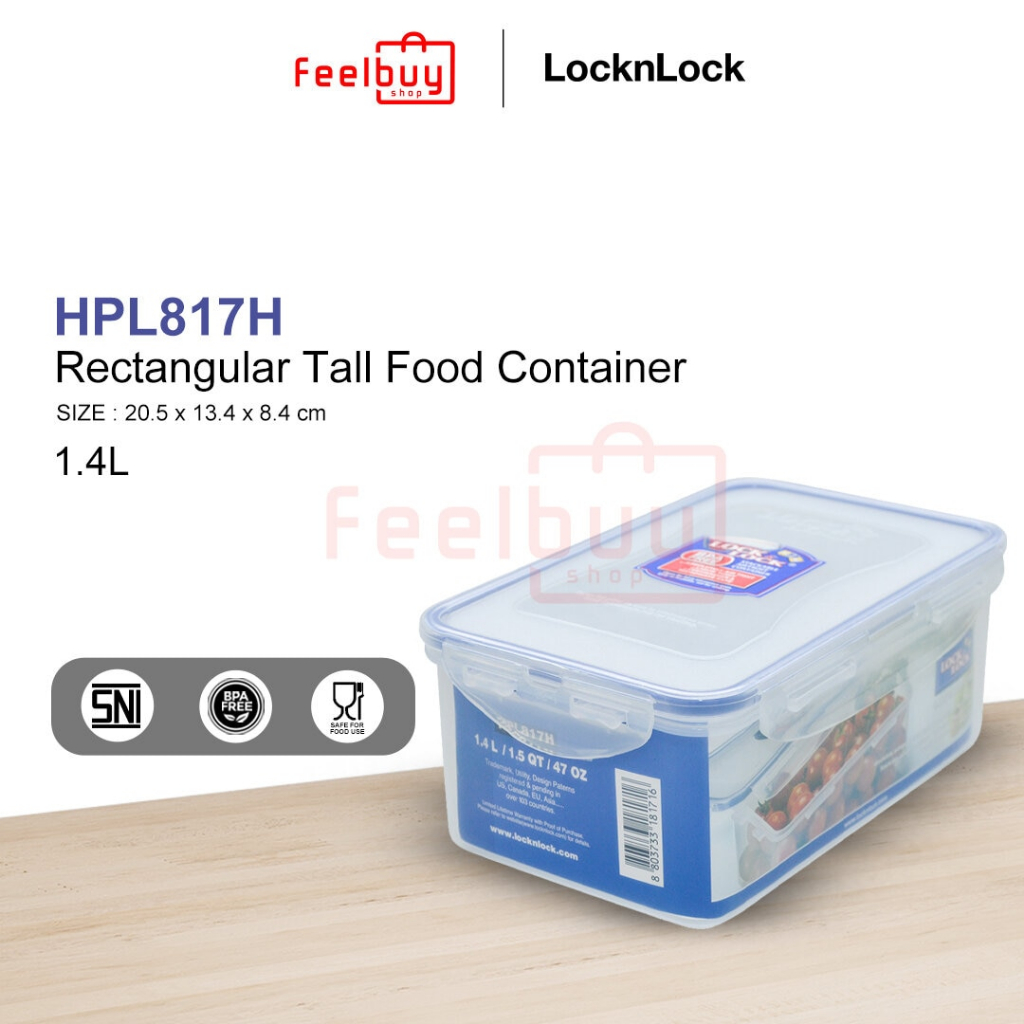 Jual LocknLock Rectangular Food Container Food Storage BPA Free 1,4L HPL817H Shopee Indonesia