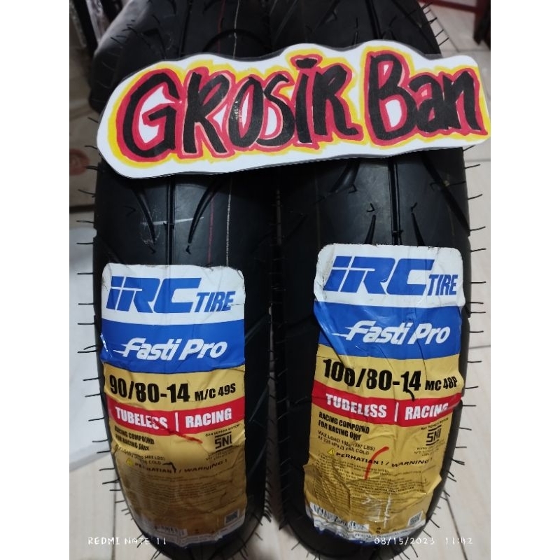 Jual Paket Ban Motor Matic IRC Fasti Pro Soft COMPOUND 90 80 Ring14 IRC ...