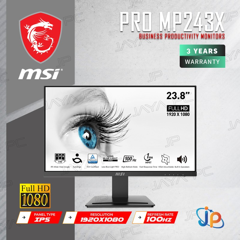Jual Monitor MSI LED IPS PRO MP243X - Full HD 24" Inch | Shopee Indonesia