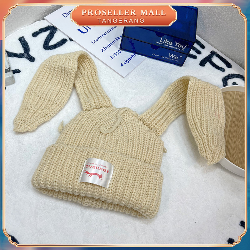 Jual Versi Korea Topi Rajut Dengan Telinga Kelinci Panjang Unisex ...