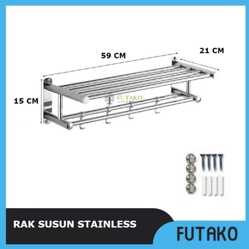 Jual Futako Gantungan Rak Handuk Stainless Susun Rack Towel Shopee Indonesia